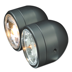 Headlight model twin flat black H4
