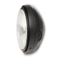 Headlight round 5,75 sidemount black
