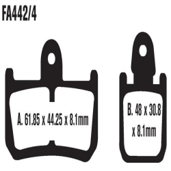 EBC BRAKE PAD SET SINTERED FA442/4HH