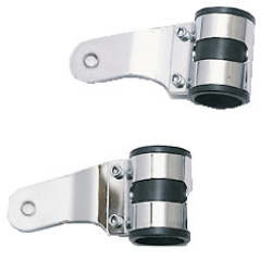 Headlight Bracket set Alu-Chrome Uni 43-47mm
